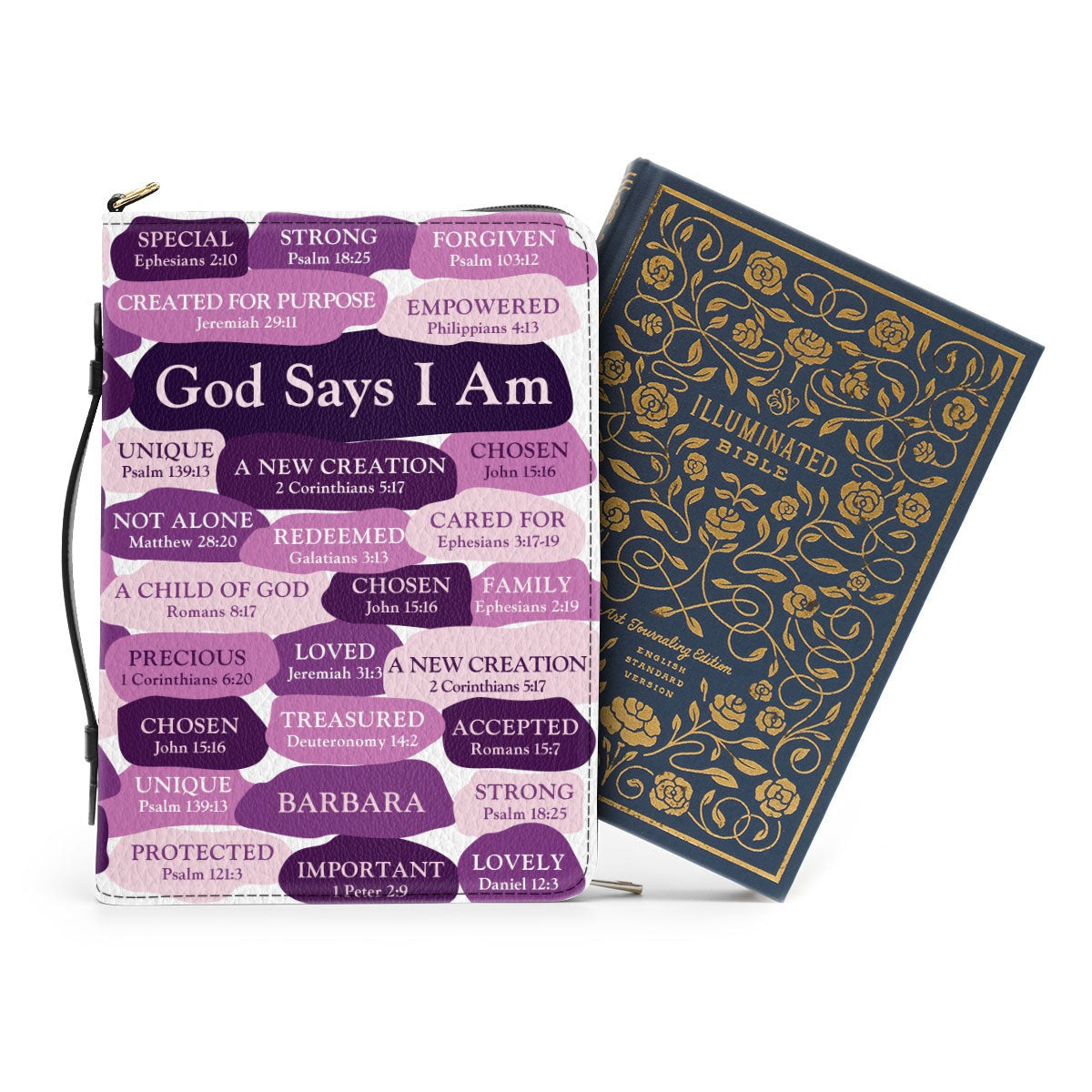What God Says About You Leather Book Cover, Spiritual Gifts For Female Pastors, Personalized Zippered Bible Cover With Handle, Christian Gift, Bible Covers Jesus Gifts